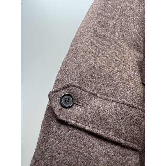 Vintage Men's SAMUELSOHN Taupe Brown 100% Wool Overcoat Coat Jacket, Size 38R - Picture 7 of 16